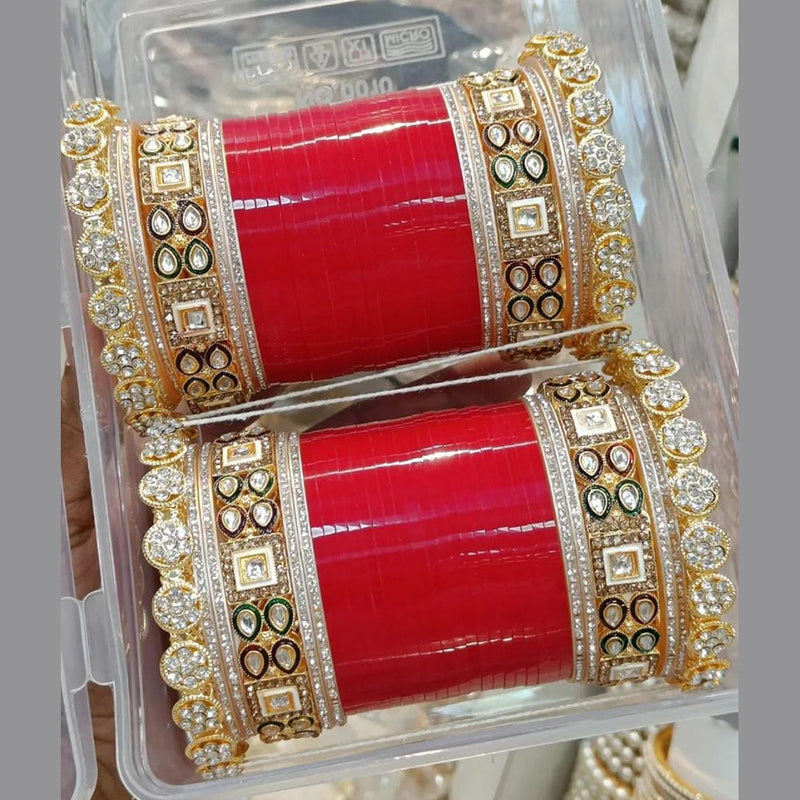 Manisha Jewellery Gold Plated Acrylic Bangles Set