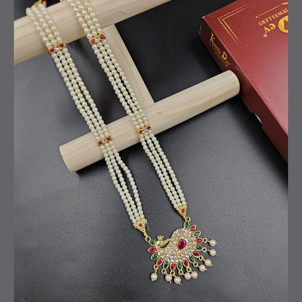 Manisha Jewellery Gold Plated Austrian Stone And Pearl Long Necklace