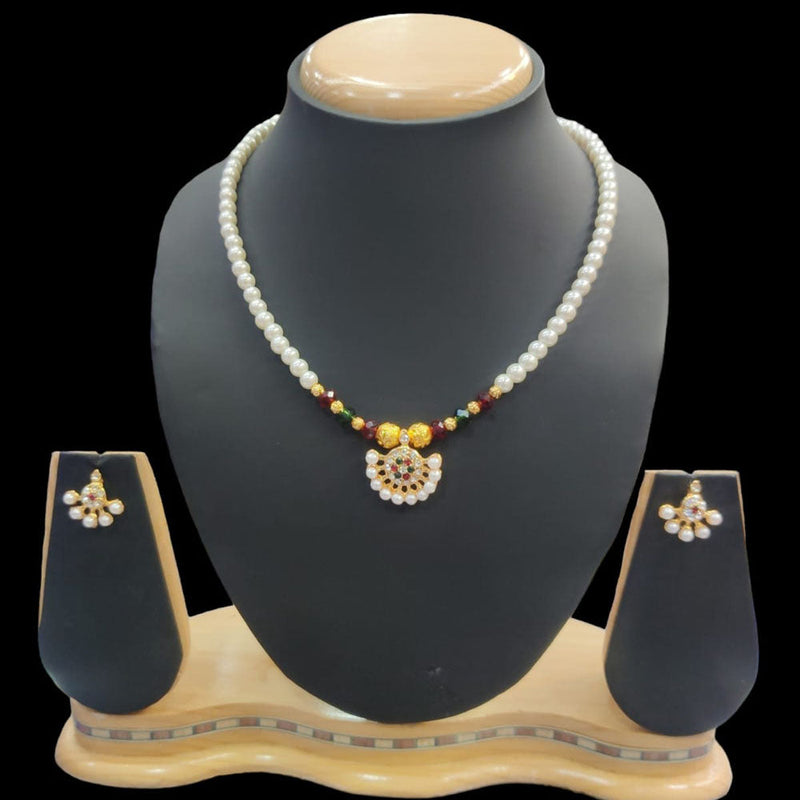 Manisha Jewellery Gold Plated Austrian Stone And Pearl Necklace Set