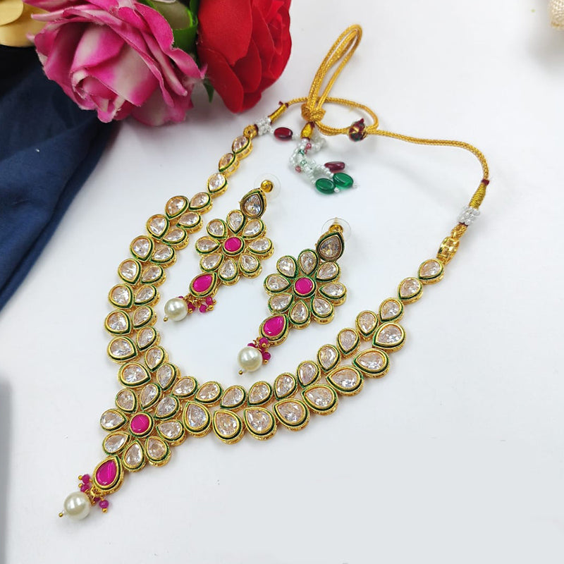 Manisha Jewellery Gold Plated Crystal Stone Necklace Set