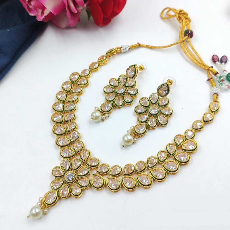 Manisha Jewellery Gold Plated Crystal Stone Necklace Set