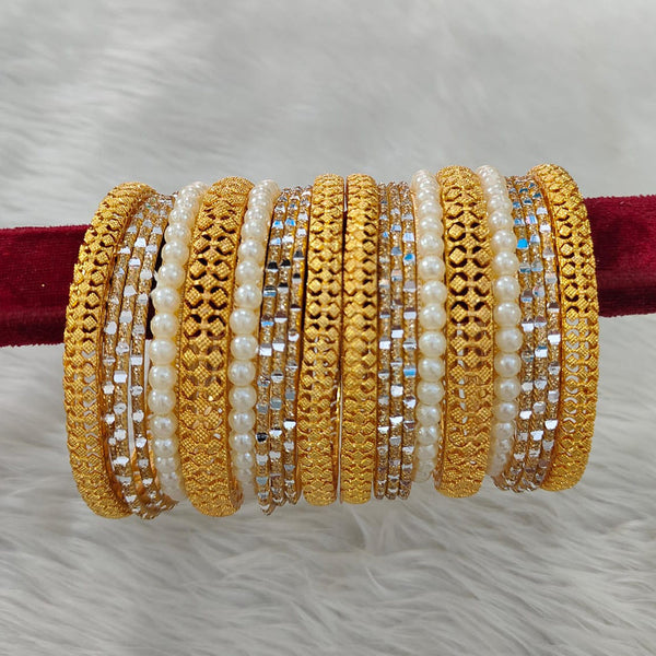 Manisha Jewellery Gold Plated Pearl Bangles Set