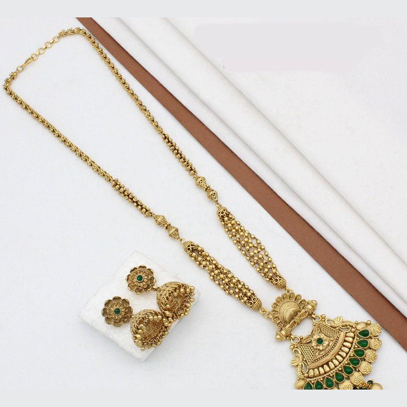 Manisha Jewellery Gold Plated Kundan Stone And Pearl Long Necklace Set