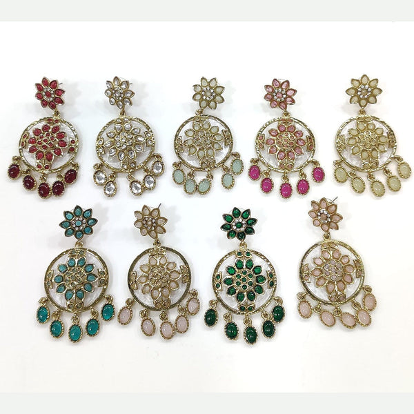 Manisha Jewellery Gold Plated Kundan Stone Dangler Earrings