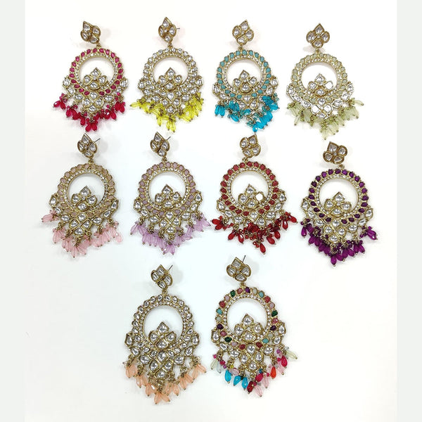 Manisha Jewellery Gold Plated Kundan Stone And Pearls Dangler Earrings