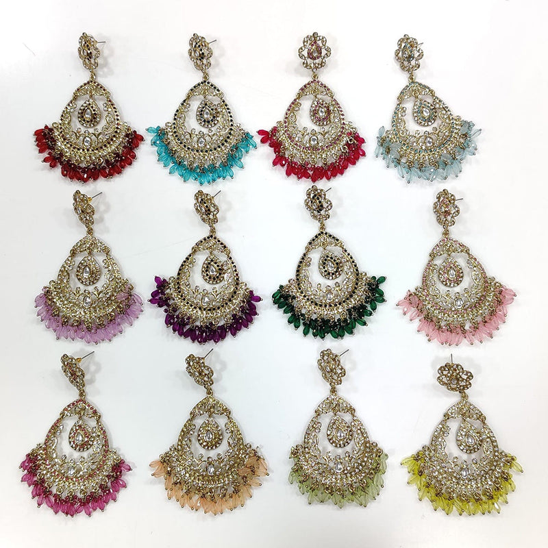 Manisha Jewellery Gold Plated Kundan Stone And Pearls Dangler Earrings