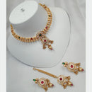 Manisha Jewellery Gold Plated Pota Stone Necklace Set