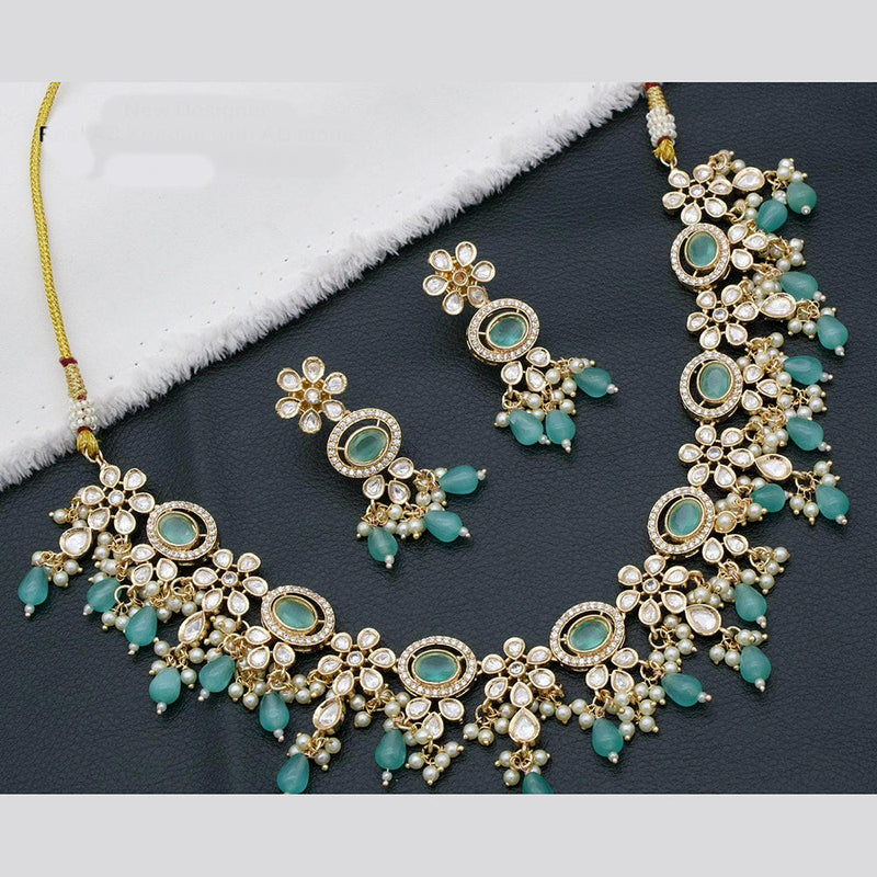 Manisha Jewellery Gold Plated Polki Kundan Stone And Pearls Necklace Set