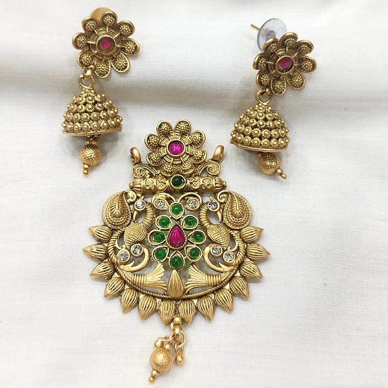 Manisha Jewellery Gold Plated Pendant Set