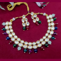 Manisha Jewellery  Gold Plated Kundan Stone And Beads Necklace Set