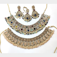 Manisha Jewellery Gold Plated Crystal Stone And Beads Necklace Set (1 Piece Only)