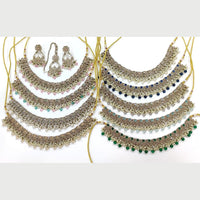 Manisha Jewellery Gold Plated Crystal Stone And Beads Necklace Set (1 Piece Only)