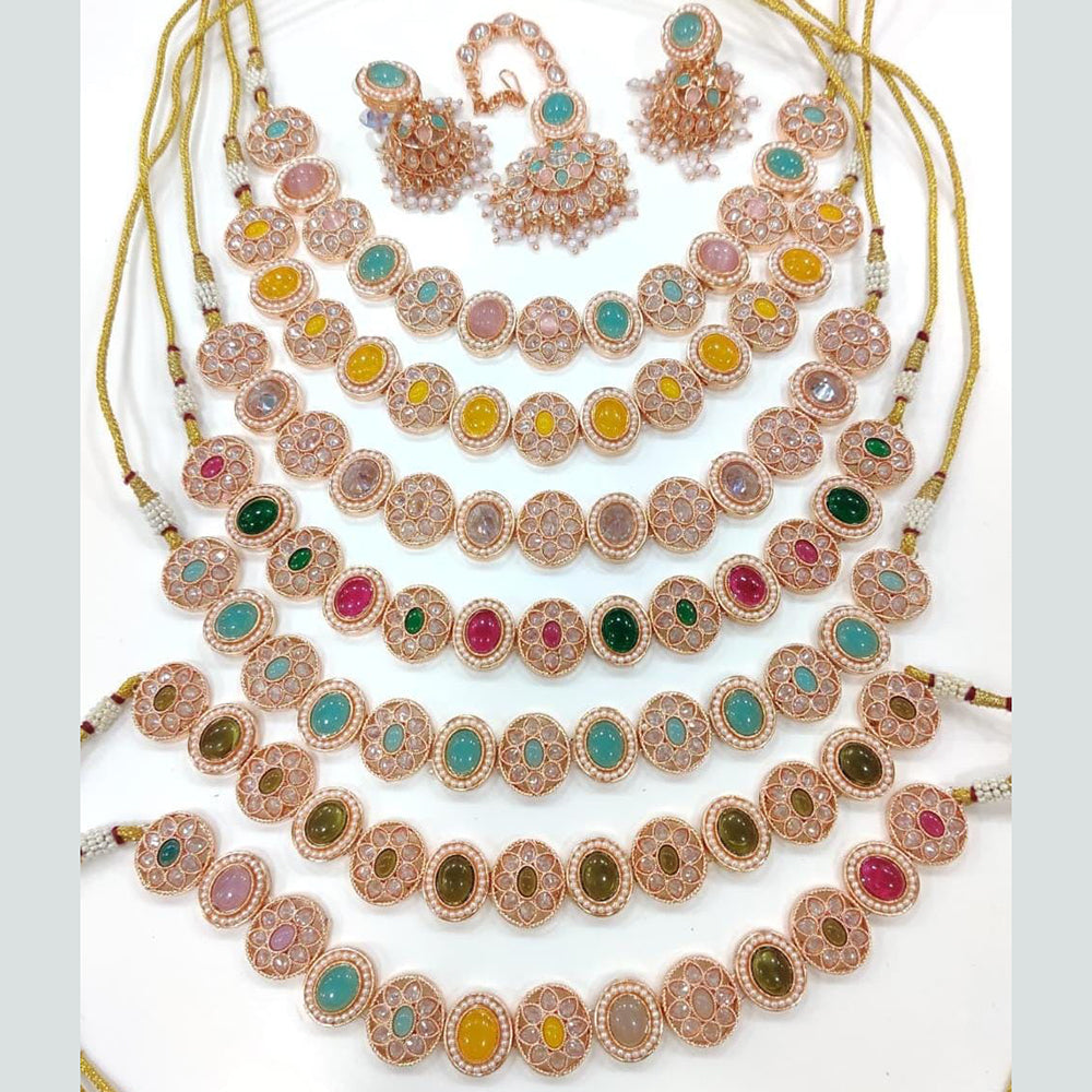 Manisha Jewellery Gold Plated Crystal Stone Necklace Set (1 Piece Only)