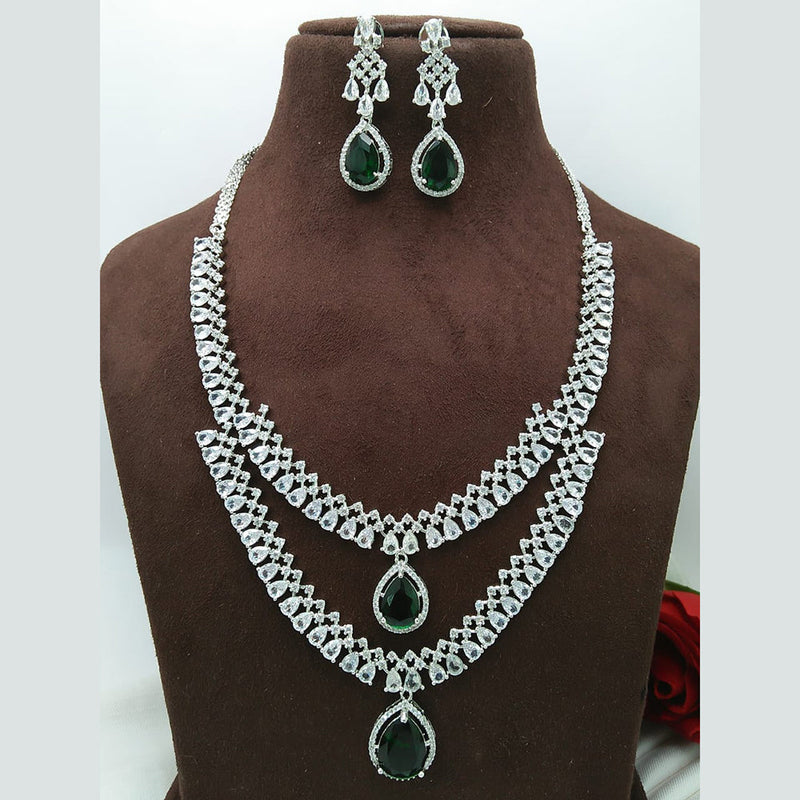 Manisha Jewellery Silver Plated AD Necklace Set