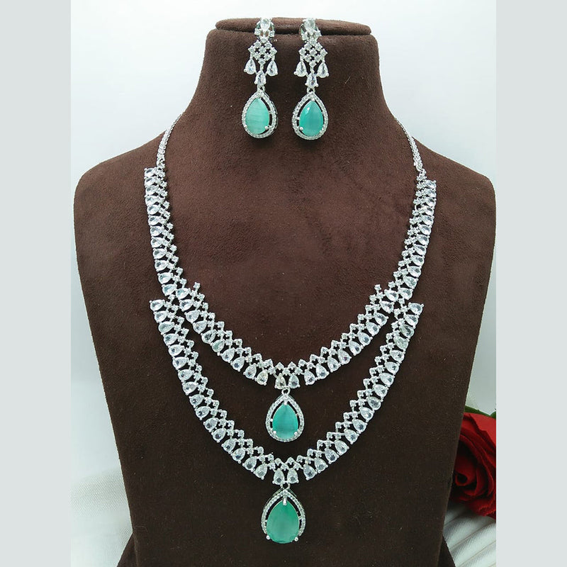 Manisha Jewellery Silver Plated AD Necklace Set