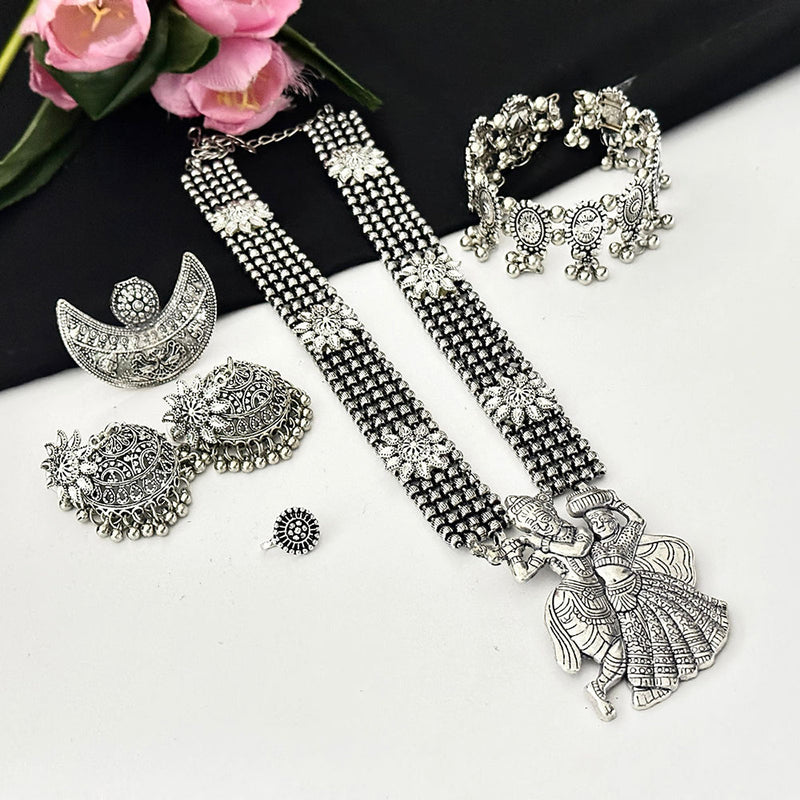 Manisha Jewellery Oxidised Plated Temple Combo Set