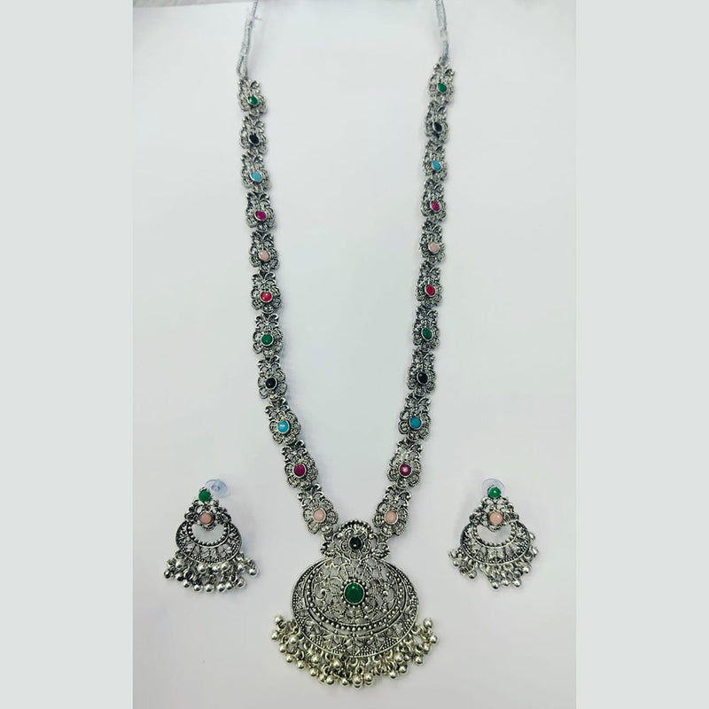 Manisha Jewellery Oxidised Plated Austrian Stone Necklace Set