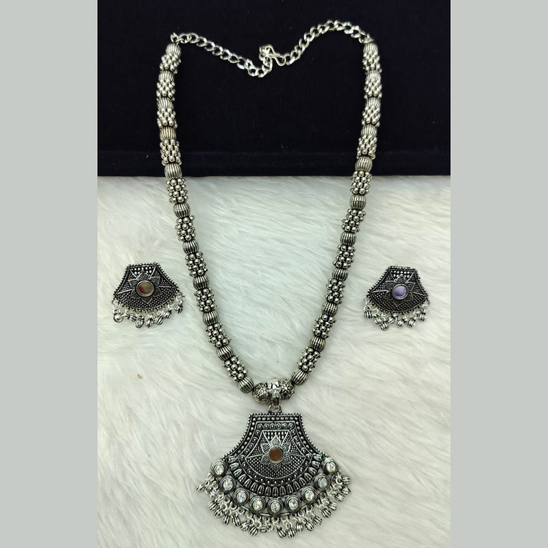 Manisha Jewellery Oxidised Plated Mirror Necklace Set