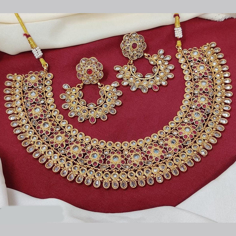 Manisha Jewellery Gold Plated Crystal Stone Necklace Set