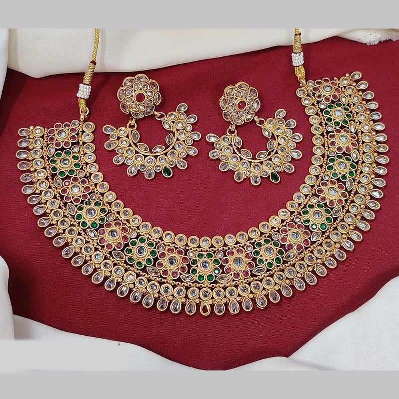 Manisha Jewellery Gold Plated Crystal Stone Necklace Set