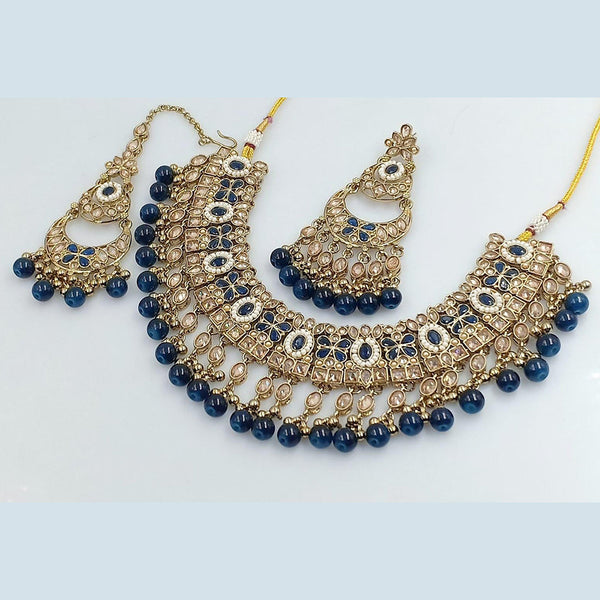 Manisha Jewellery Gold Plated Crystal Stone And Pearls Necklace Set