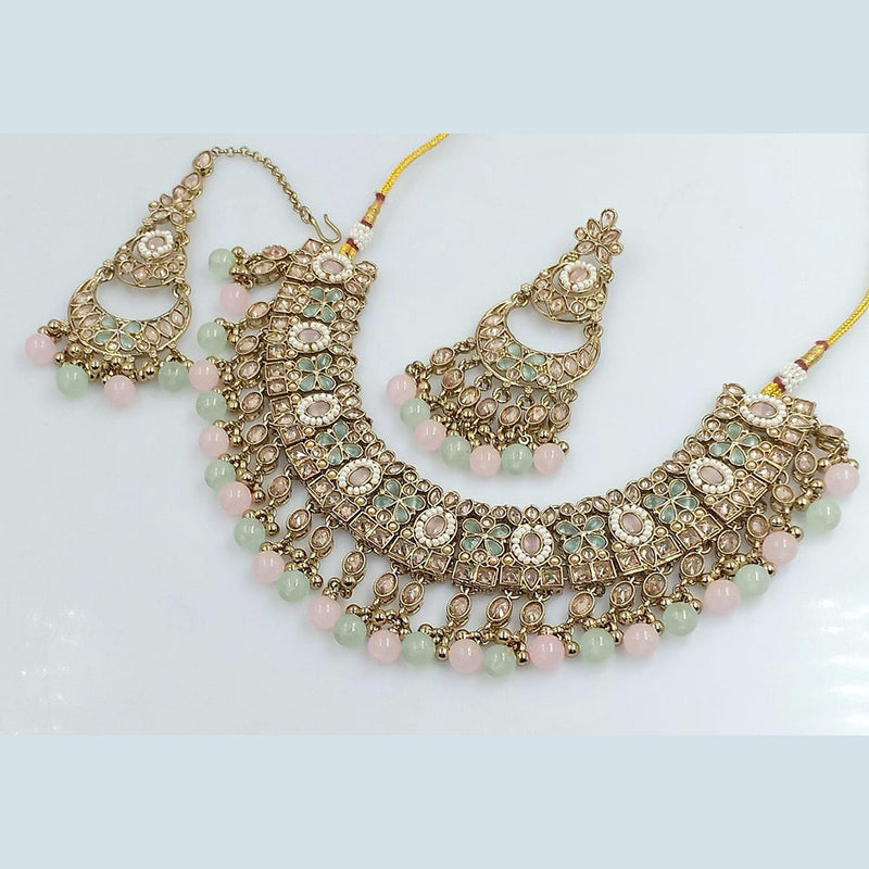 Manisha Jewellery Gold Plated Crystal Stone And Pearls Necklace Set