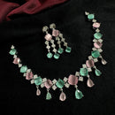 Manisha Jewellery Silver Plated AD Necklace Set
