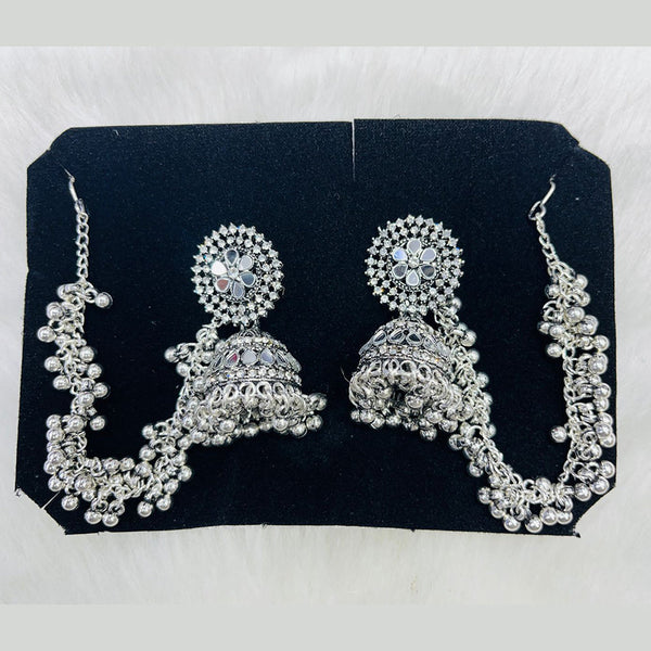 Manisha Jewellery Oxidised Plated Mirror Kanchain Jhumki Earrings