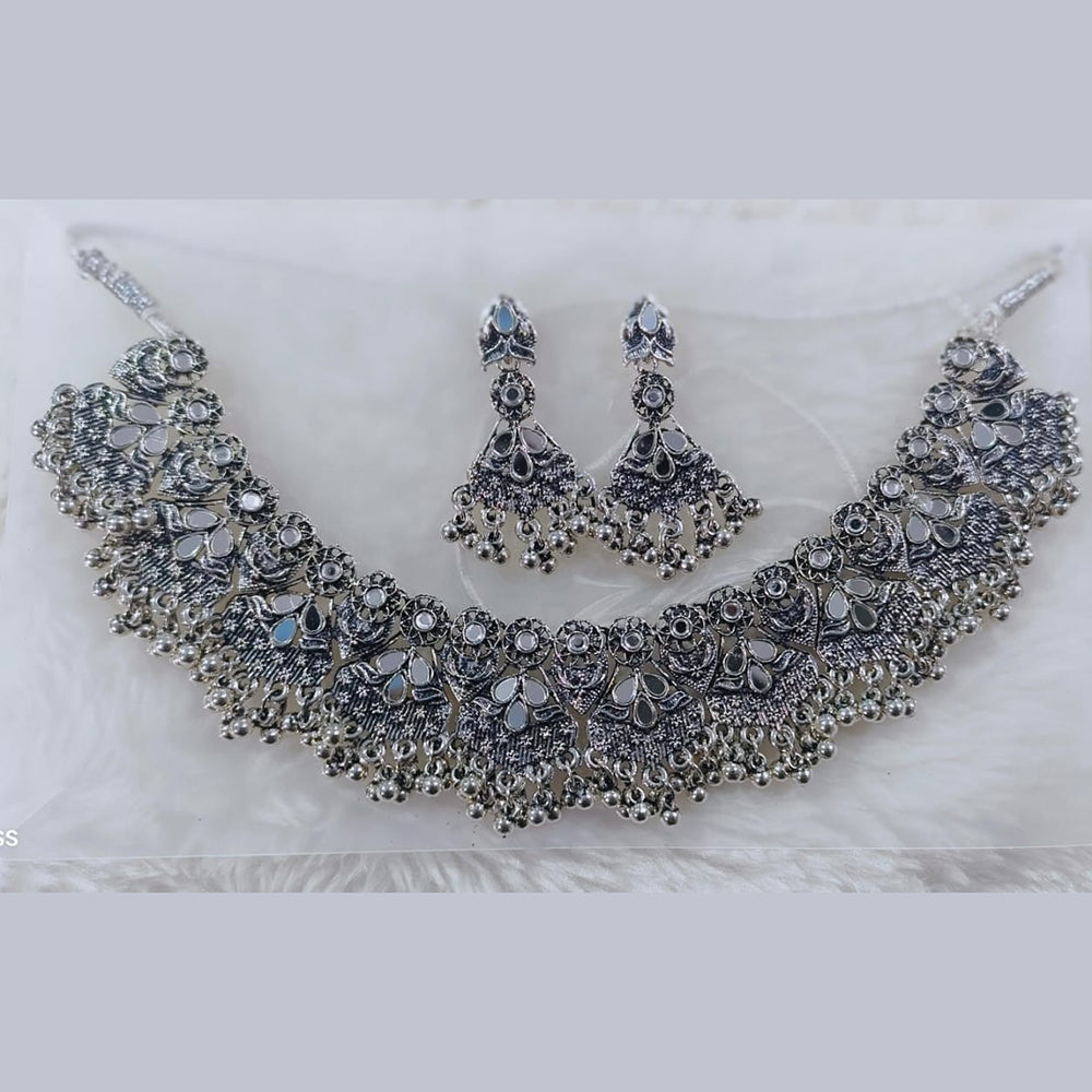 Manisha Jewellery Oxidised Plated Mirror Necklace Set