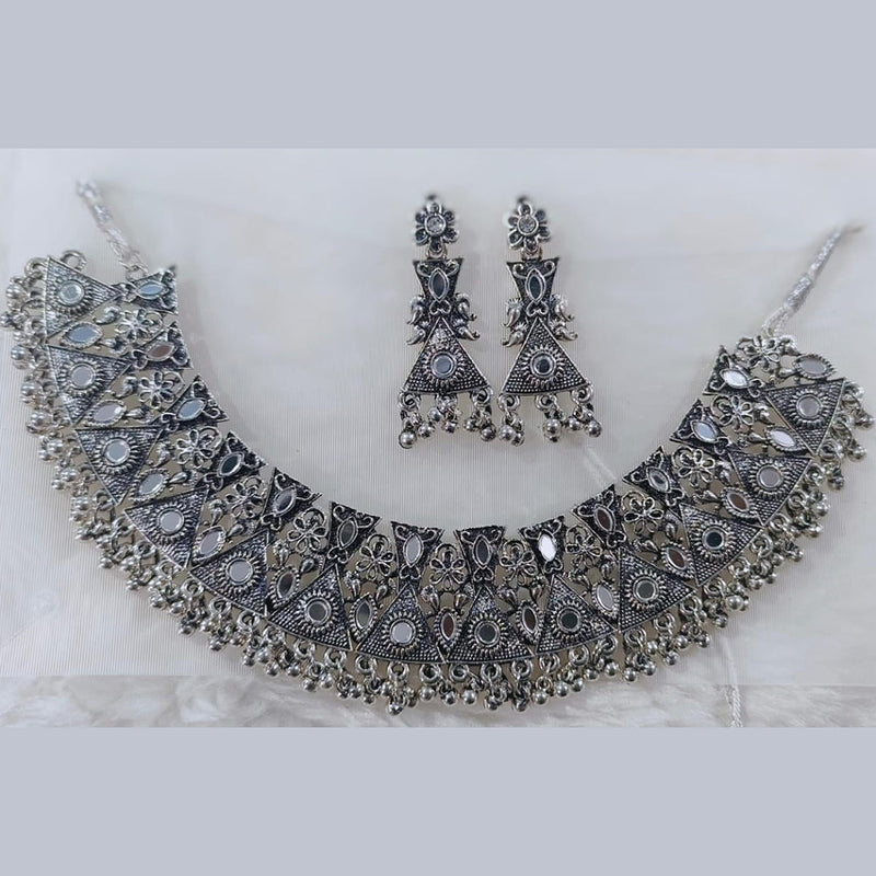 Manisha Jewellery Oxidised Plated Mirror Choker Necklace Set