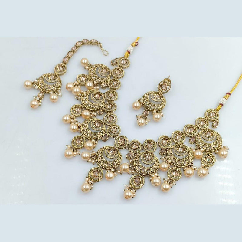 Manisha Jewellery Gold Plated Crystal Stone Necklace Set