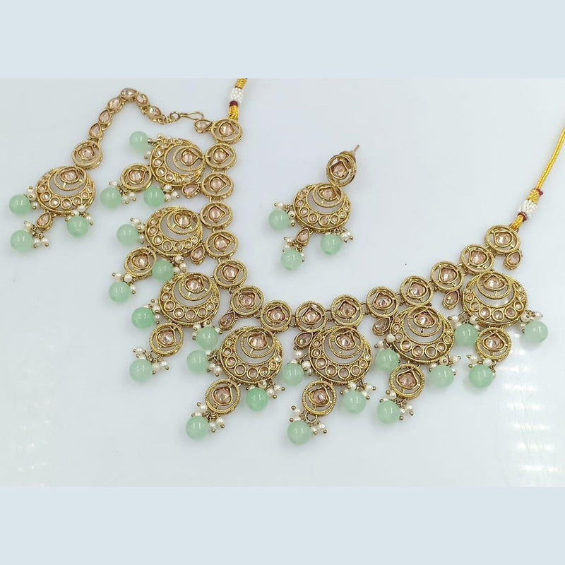 Manisha Jewellery Gold Plated Crystal Stone Necklace Set