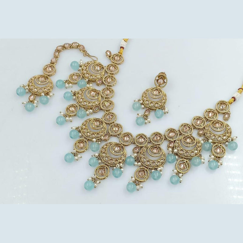 Manisha Jewellery Gold Plated Crystal Stone Necklace Set