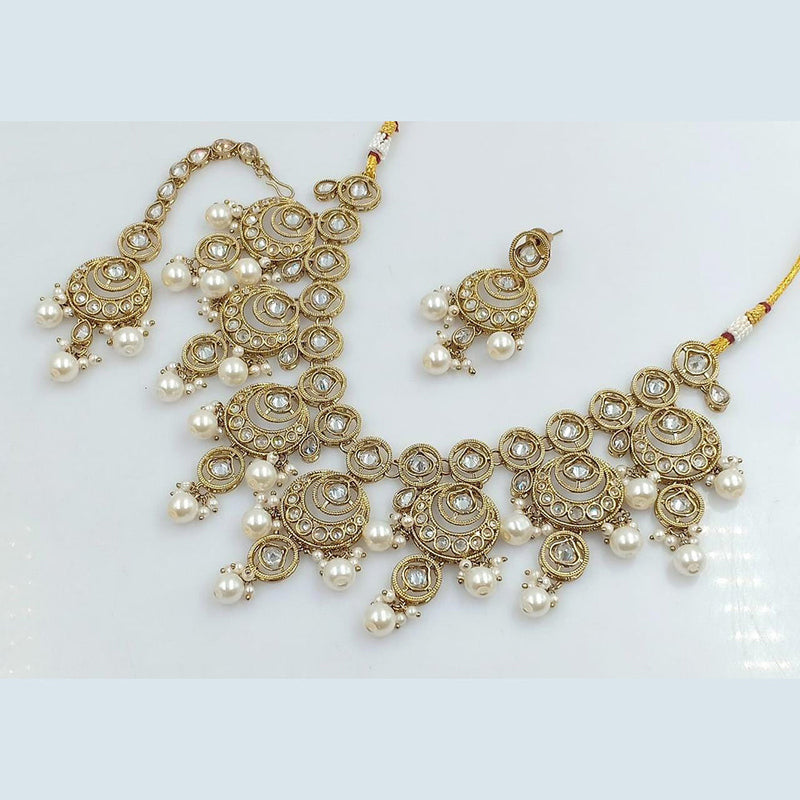 Manisha Jewellery Gold Plated Crystal Stone Necklace Set