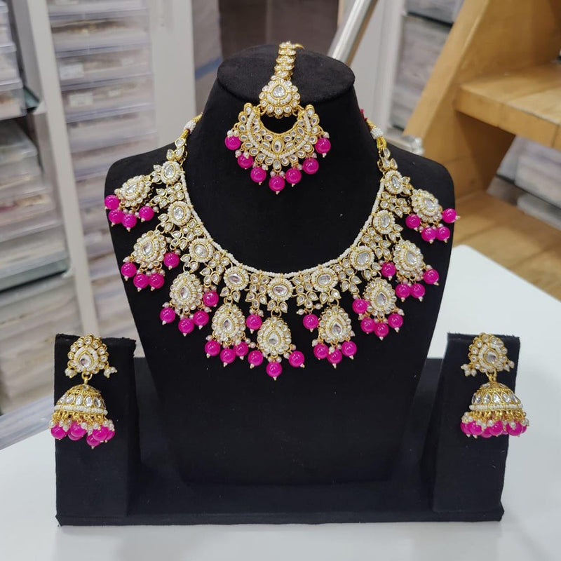 Manisha Jewellery Gold Plated Kundan Stone Necklace Set