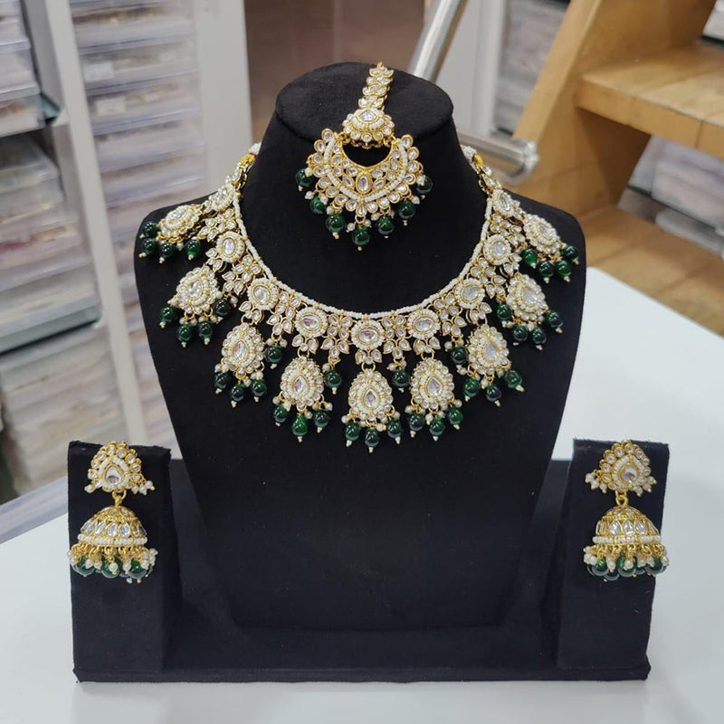 Manisha Jewellery Gold Plated Kundan Stone Necklace Set