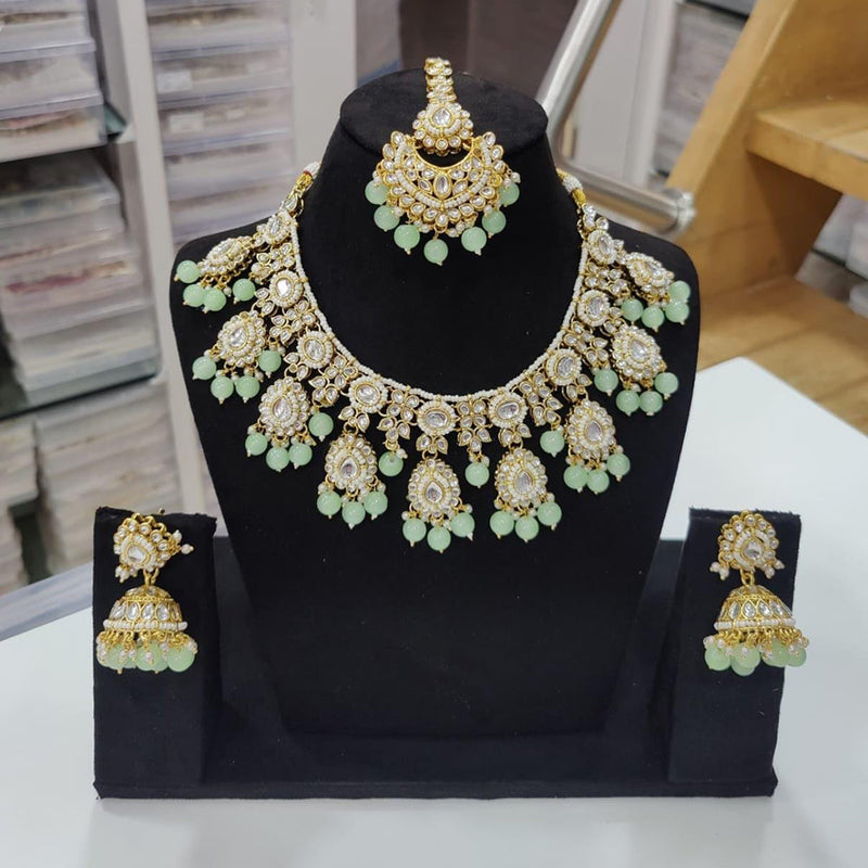 Manisha Jewellery Gold Plated Kundan Stone Necklace Set