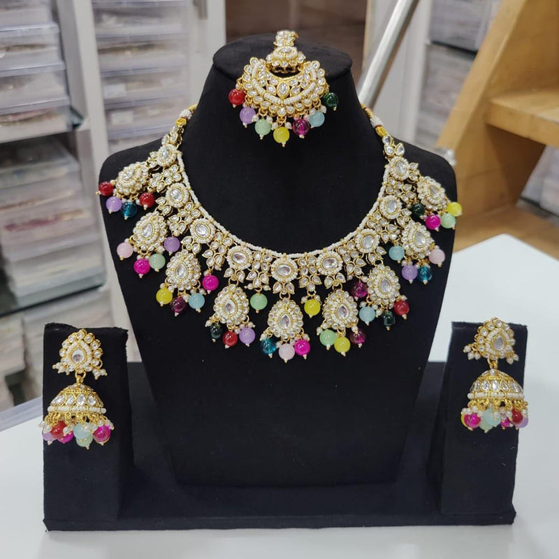 Manisha Jewellery Gold Plated Kundan Stone Necklace Set