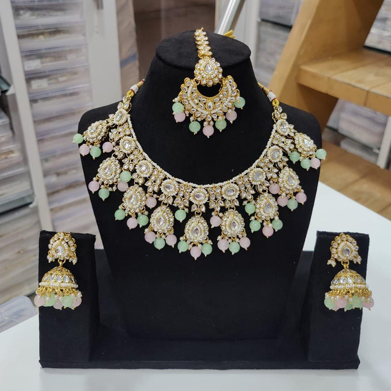 Manisha Jewellery Gold Plated Kundan Stone Necklace Set