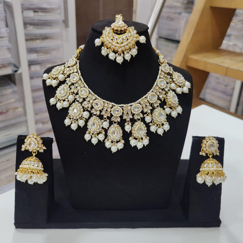 Manisha Jewellery Gold Plated Kundan Stone Necklace Set