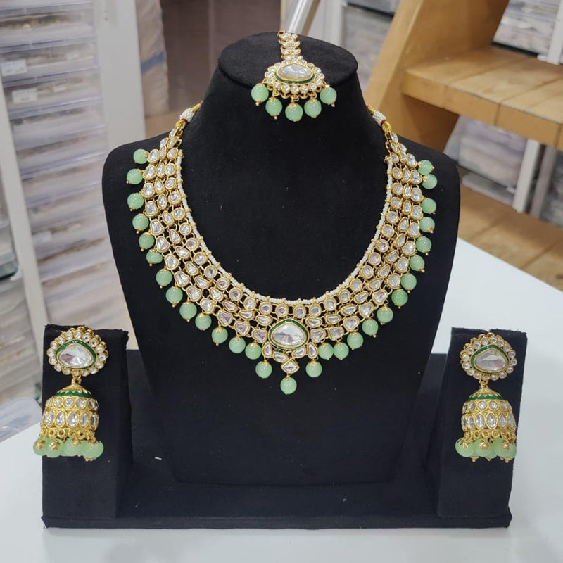 Manisha Jewellery Gold Plated Kundan Stone And Pearl Necklace Set