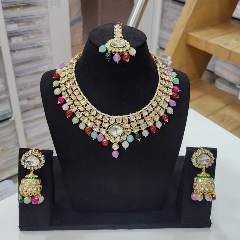 Manisha Jewellery Gold Plated Kundan Stone And Pearl Necklace Set