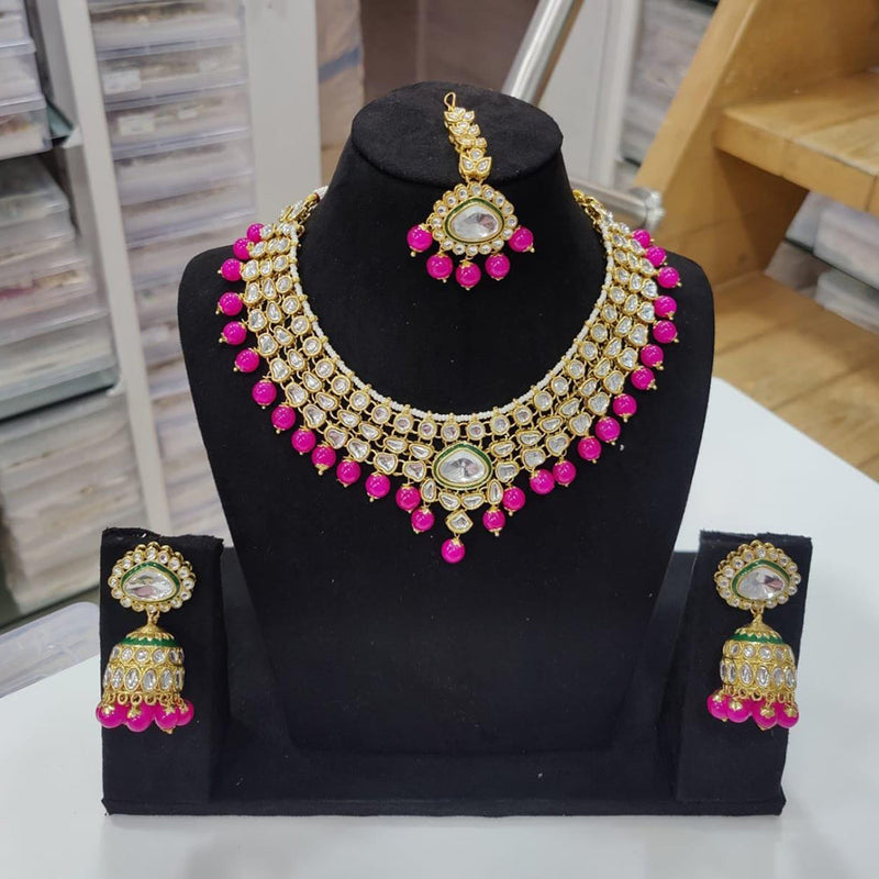 Manisha Jewellery Gold Plated Kundan Stone And Pearl Necklace Set