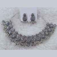 Manisha Jewellery Oxidised Plated Mirror Choker Necklace Set