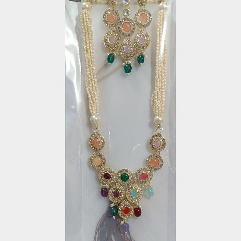 Manisha Jewellery Gold Plated Austrian Stone And Pearl Necklace Set