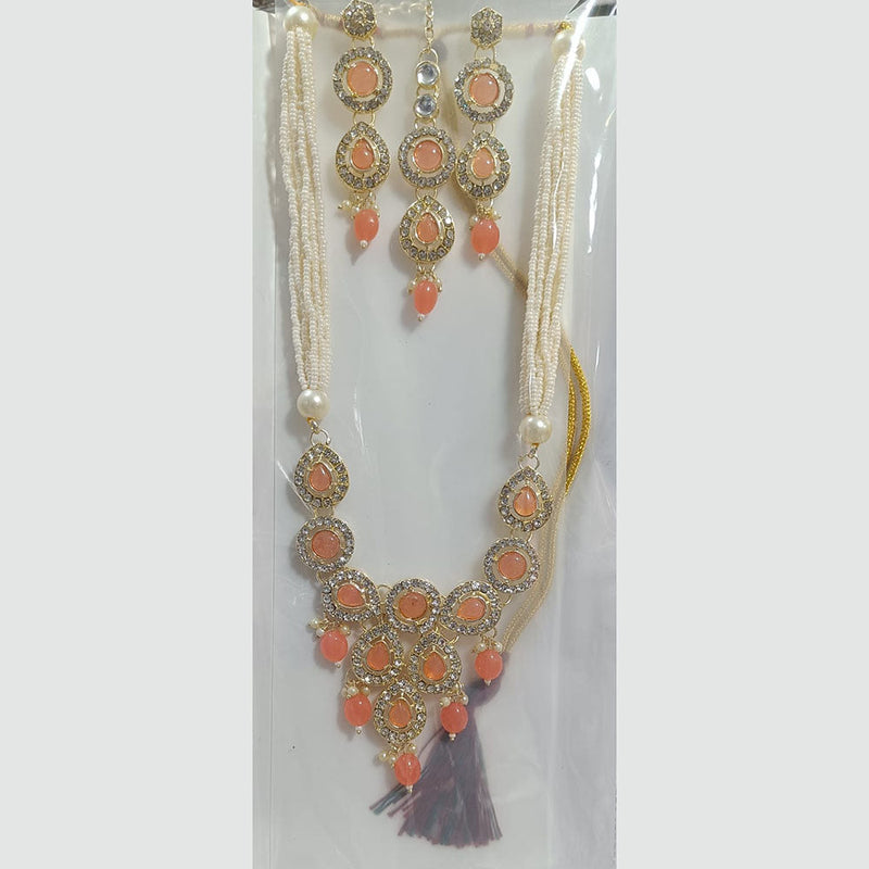 Manisha Jewellery Gold Plated Austrian Stone And Pearl Necklace Set