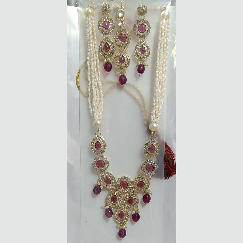 Manisha Jewellery Gold Plated Austrian Stone And Pearl Necklace Set