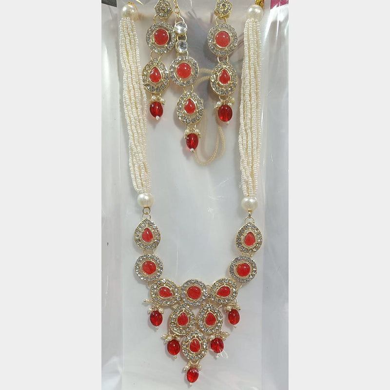 Manisha Jewellery Gold Plated Austrian Stone And Pearl Necklace Set