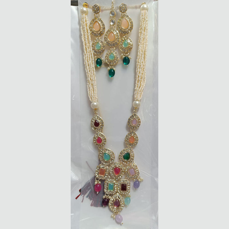 Manisha Jewellery Gold Plated Austrian Stone And Pearl Necklace Set