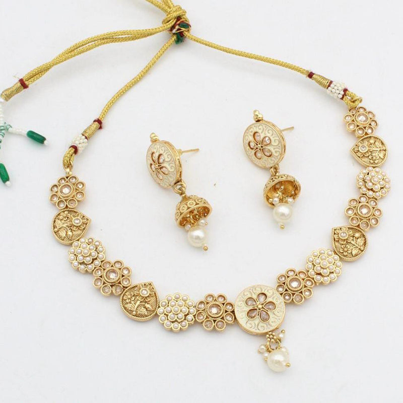 Manisha Jewellery Gold Plated Crystal Stone Necklace Set